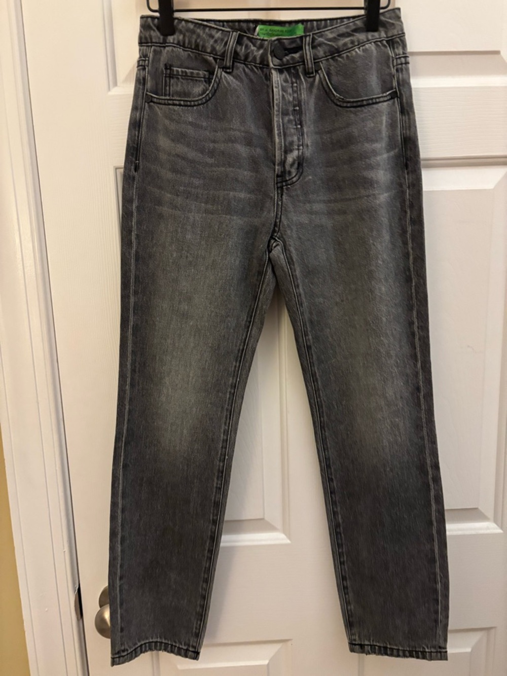 Free People x Sandrine Rose Women's Straight-Leg Grey Washed Jeans Size 25 New